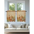 thumbnail image 4 of Orange Plaid Pumpkins Fall Thanksgiving Tier Curtains 24 Inch Length,Sheer Curtains for Bedroom Living Room Window Maple Leaf Rustic Kitchen Curtains Small Half Window Drapes 27.5"x24" 2 Panels, 4 of 7