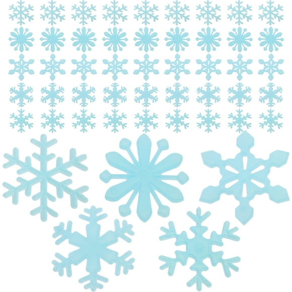50 pegatinas de pared 3D luminosas y fluorescentes de copos de nieve para ventanas. Ideales para fiestas navideñas, habitaciones infantiles y decoración del hogar.