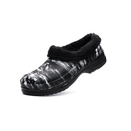 

Audeban Men s Women s Lined Clogs Waterproof Winter House EVA Slippers Warm Fuzzy Anti-Slip Garden Shoes Indoor Outdoor Mules