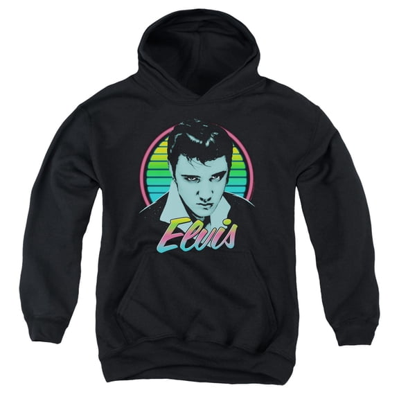 Elvis Presley Neon King Youth Pullover Hoodie Sweatshirt Black
