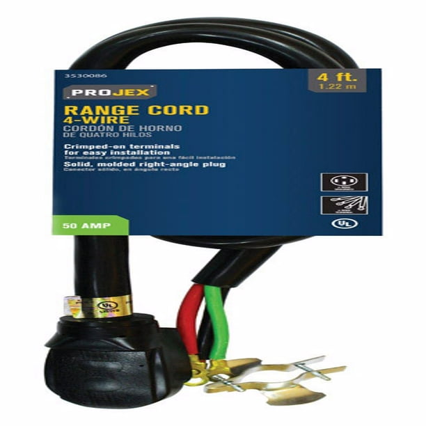 Cable de alimentación Projex 6/2, 8/2 SRDT, 250 V, 1,2 m, con 4 salidas, negro