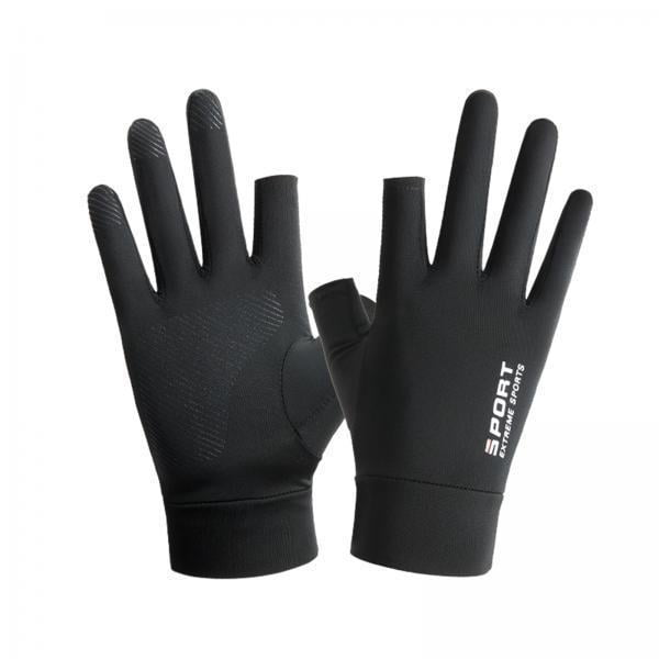 Guantes de verano,Guantes de seda de hielo para verano Ciclismo sin dedos,Bicicleta Hombres Al aire libre Protección solar Escalada Pesca,Antideslizante Transpirable Mujeres Bicicletas