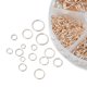 thumbnail image 2 of 1 Box Iron Jump Rings Set Mixed Sizes Open Jump Rings Round Ring Rose Gold 18~21 Gauge 4~10x0.7~1mm Inner Diameter: 2.6~8mm 10g/size 6 sizes about 1000pcs/box, 2 of 6