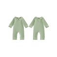 thumbnail image 2 of Cenuakty Baby Fall Romper White Trim Long Sleeve Doll Collar Full Length Jumpsuit for Infant Boys and Girls, 2 of 9