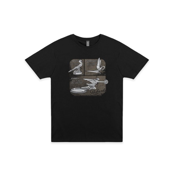 Packard Vintage Car Hood Ornaments | Metallic Silver Historical Patent Unisex Tee