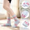thumbnail image 4 of Bocaoying 6 Pairs Women‘s Fuzzy Socks - Thick Cozy Fluffy Mid-Calf Socks with Colorful Floral Patterns, Soft Warm Plush Sleep Socks for Home & Indoor Wear, 4 of 7