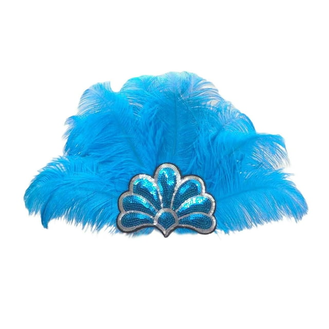de plumas para mujer, banda para el pelo para fiestas temáticas, bailes de máscaras, cosplay Azul