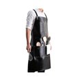 thumbnail image 4 of Delantal de piel sintética impermeable con espalda cruzada para hombres y mujeres, 4 of 4