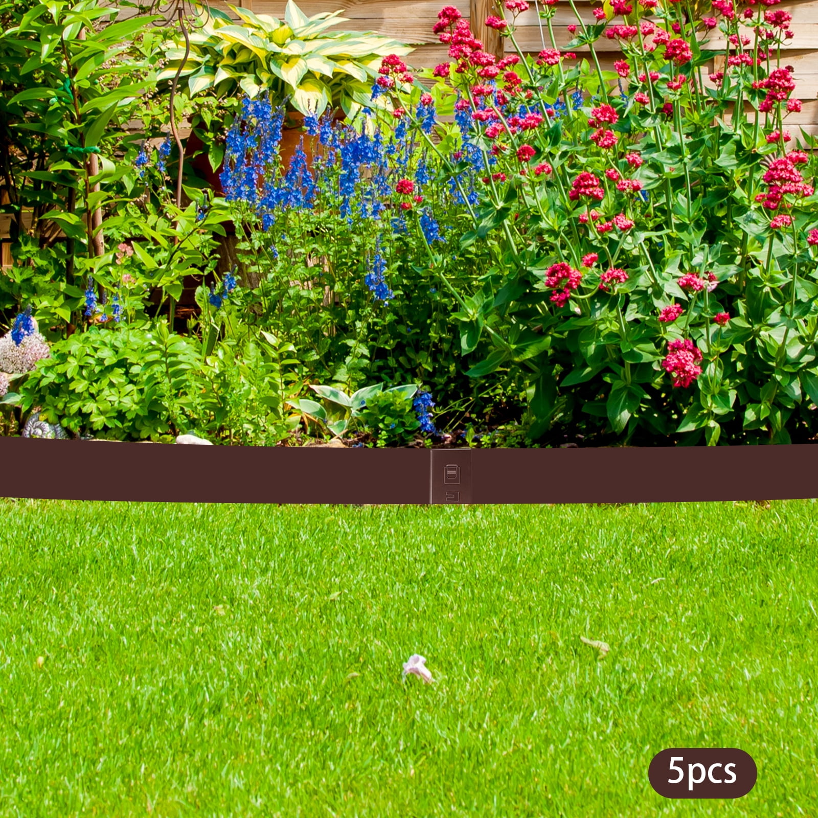 Miumaeov 39" L x 3" H Strips Steel Landscape Edging, 5PCS Garden Metal Landscape Edging Border, Minimalist Steel Garden Edging Border, Bendable Metal Landscape Edging for Yard, Garden, Lawn