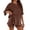 Brown, variant on MuXiKeJi Clothes Womens 2 Piece Striped Shorts Set Ruffle Short Sleeve Tops Hight Waist Shorts Matching Sets Summer Vacation Outfits