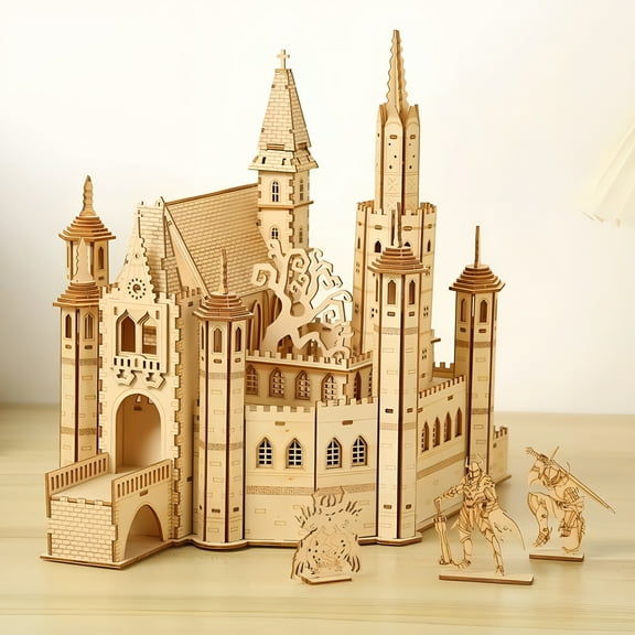 BESTSKY 3D Wooden Puzzles Castle Model Kits DIY for Birthday Gifts Adults and Teens