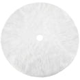 thumbnail image 1 of LINMOUA White Plush Christmas Tree Skirt Apron Plush Tree Skirt Decoration, 1 of 2