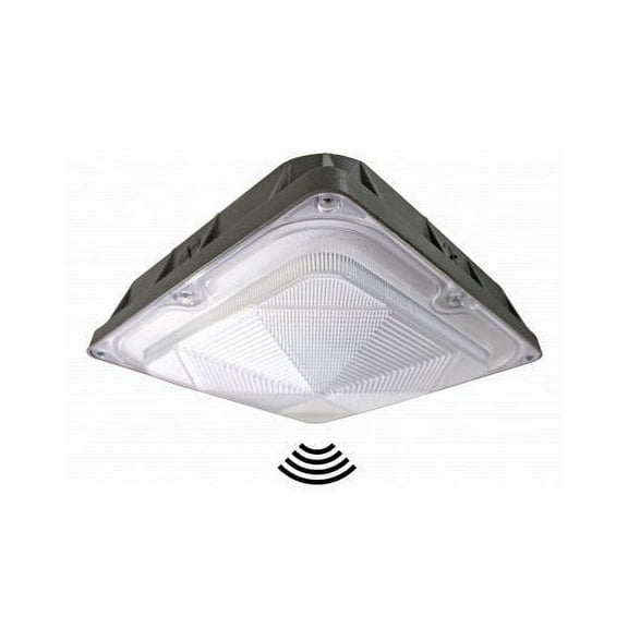 Westgate LED Canopy Garage Light With Motion Sensor- Aluminum Housing-Wet Location- Dimmable -7 Year Warranty