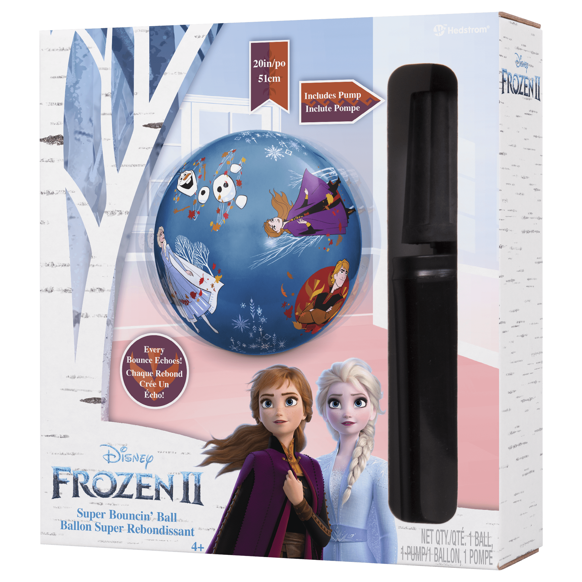 Hedstrom - 20 Inch Multi Decal Super Bouncin' Ball w/Pump, Disney Frozen 2
