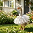 thumbnail image 4 of SHENGXINY Porch Goose Outfit, Romantic Bridal Tulle Tutu Dress Goose Clothes for Backyard Wedding Patio Decor White 23 in, 4 of 6
