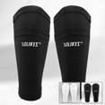 thumbnail image 3 of 1Pair Men Soccer Football Shin Pads Holder Support Socks Guard Protector Sleeves, 3 of 4
