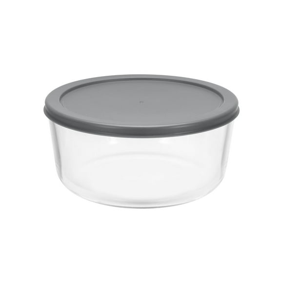 MAINSTAYS Round glass food storage with PE Lid, MS GLASS 1652ML