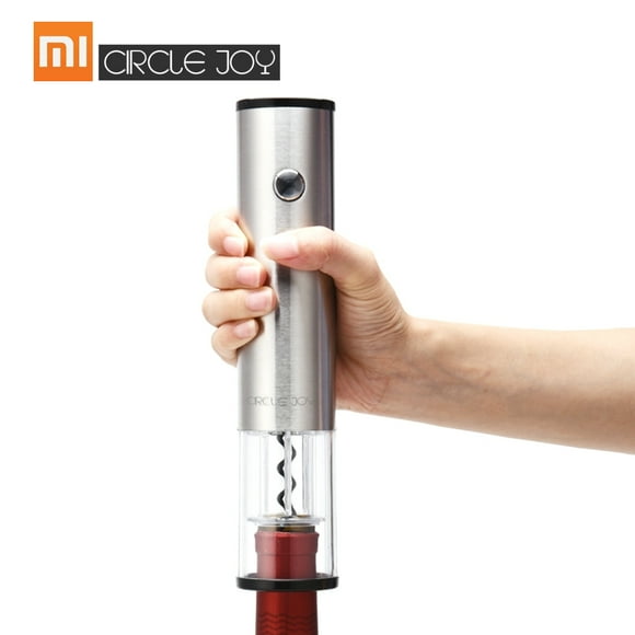 Circle Joy Round Wine Opener Stainless Steel Automatic Electric Corkscrews Wine Bottle Opener Wine Stopper