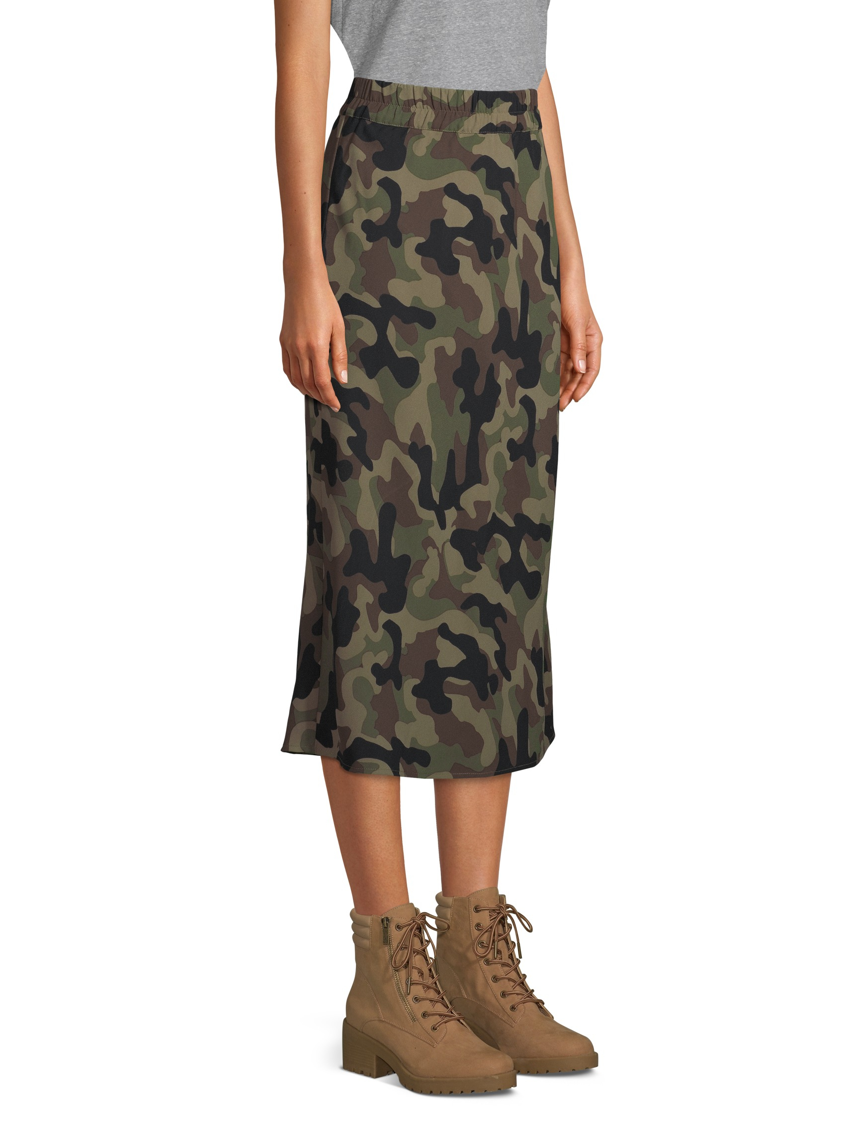 Scoop Midi Slip Skirt Camo Print Women's - image 4 of 7