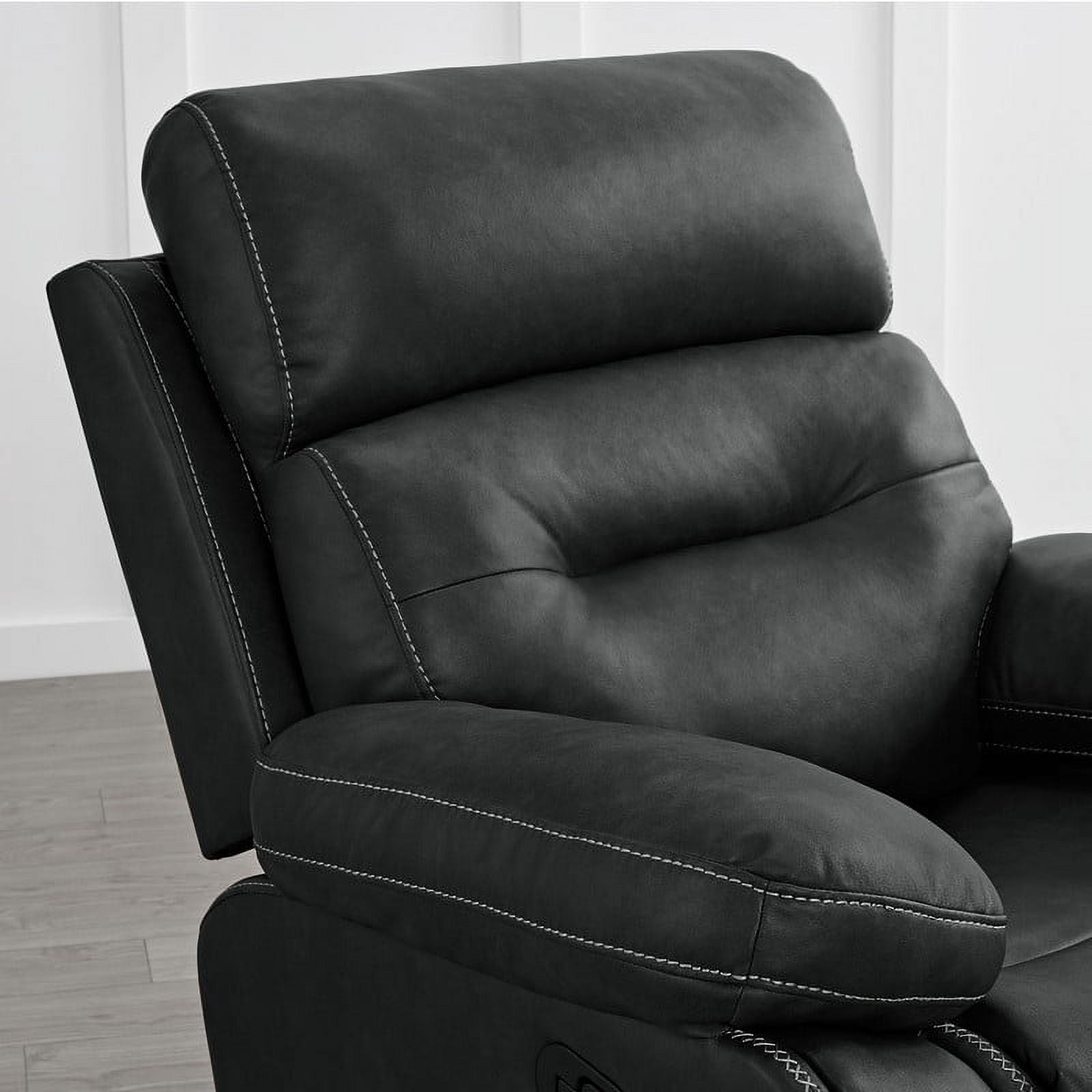 CHITA Manual Rocker Recliner Chair with Adjustable Headrest Sofa Recliner Chairfor Living Room Faux Leather Home Theater Seating,Black