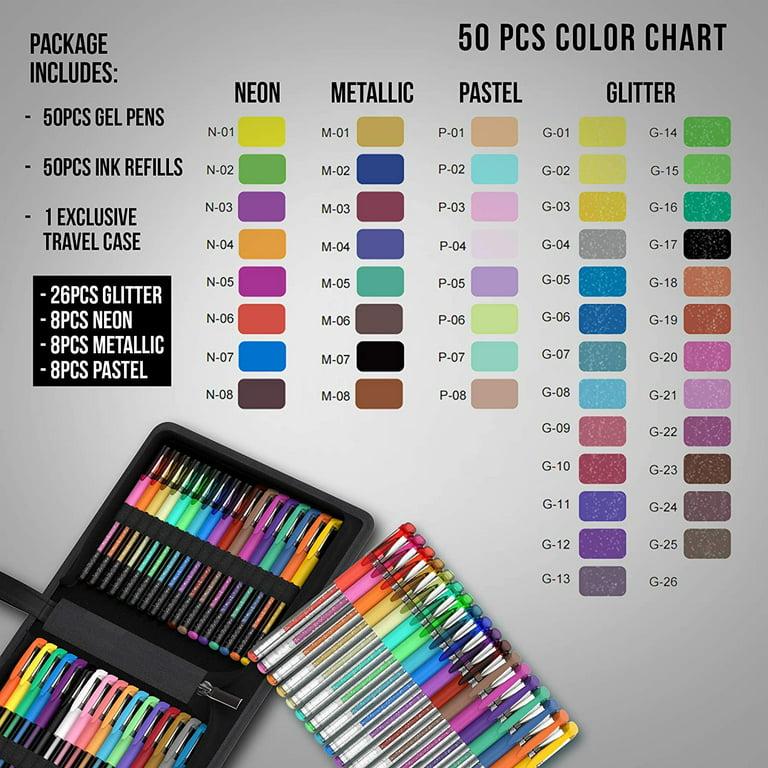 Ticlo Premium Quality Glitter Pens Colorful Pens Color Pens 48 PCS