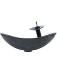 thumbnail image 3 of Novatto Bigio NSFC-324G001MB Oval Clear Smoke Grey Glass Vessel Sink Set, Matte Black Faucet, Drain, Mounting Ring, 3 of 6