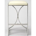 thumbnail image 2 of Beaumont Lane 24" Faux Leather Counter Stool in Ivory and Silver, 2 of 4