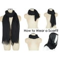 thumbnail image 5 of Lightweight Solid Cotton Linen Scarf Large Long Gauze Beach Wrap Shawl 78 Inches- One Size Fits Most, Black, 5 of 6