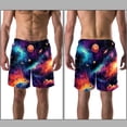 thumbnail image 3 of luoweisi Men's Beach Shorts Quick Dry Swim Trunks with Mesh Lining Galaxy S, 3 of 5