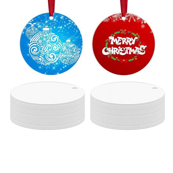 36 Piezas de Adornos de Metal en para Sublimación, Adornos Navideños en para Sublimación para Decoración de Árboles de Navidad