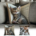 thumbnail image 1 of Fundas de Almohada con Estampado de Gatos, 45 X 45 Cm, Tela Suave, Cremallera Oculta, Decoración para El Hogar | Funda de Almohada de Algodón, 1 of 7