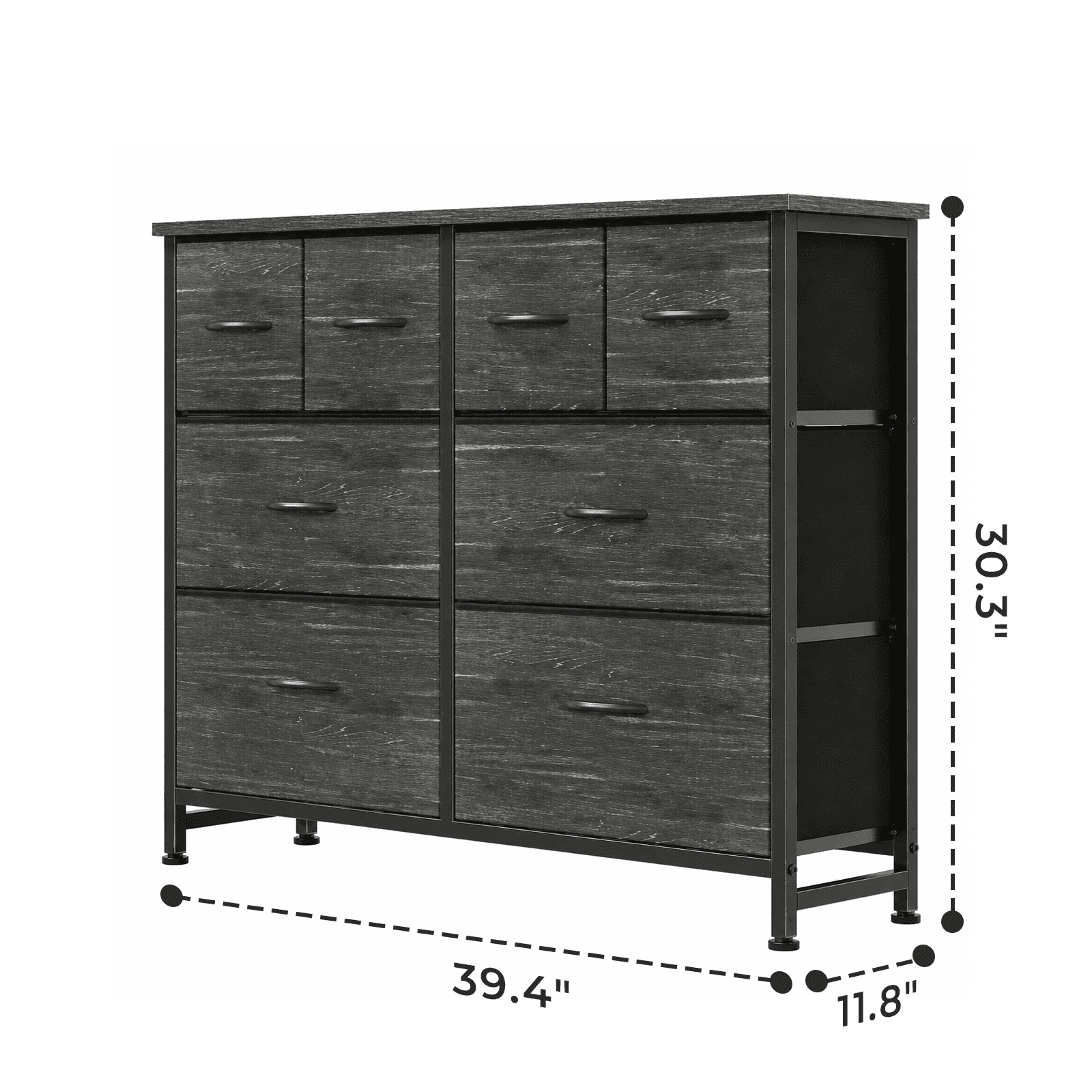 Alvantor Dresser for Bedroom with 8 Drawers, Fabric Dressers Storage Tower with Steel Frame Wood Tabletop, Storage Cabinet, Hallway, Closets