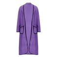 thumbnail image 4 of IROINNID Women's Mid-Long Trench coat Coat Solid Color Long Sleeve Loose Warm Coat Cardigan Winter Outerwear, Purple, 4 of 8