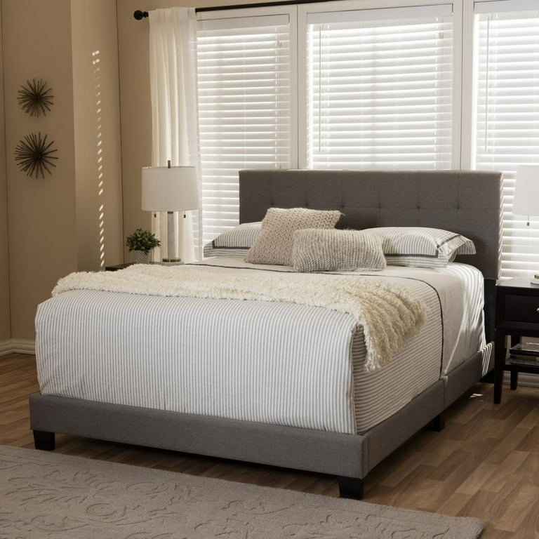 Baxton Studio Brookfield Modern and Contemporary Grey Fabric Upholstered Grid-tufting Full Size Bed Baxton Studio Brookfield Modern and Contemporary Grey Fabric Upholstered Grid-tufting Full Size Bed