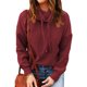 thumbnail image 3 of Blusa de manga larga de cuello alto color puro cordón casual cómodo tops para las mujeres, 3 of 7