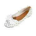 thumbnail image 2 of Gpaecead Women's Polka Dot Bow Flats Peep Toe Vintage Slip On Cushioned Insole Non Slip Shoes For Commute And Casual, D-White, 2 of 8