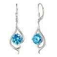 thumbnail image 1 of Juwaliy Aretes Colgantes para Mujer Aretes de Piedra de Nacimiento de Marzo Joyería de Aguamarina Topacio Azul Cola Plata Esterlina 925 Cierre de Palanca Madre Esposa Regalo de Navidad Día de San Val, 1 of 11