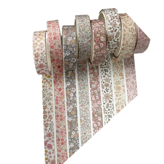 COOLHOOD 8Rolls Scrapbooking Background Decorative Tape Aesthetic Masking Tape for Scrapbooking Journal Photo Album and Wrapping
