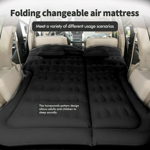 Inflatable Car Mattress, Car Inflatable Bed, Spring Bed, SUV Inflatable Car Mattress Automobile Airbed Flocking Spring Bed For Camping Travel