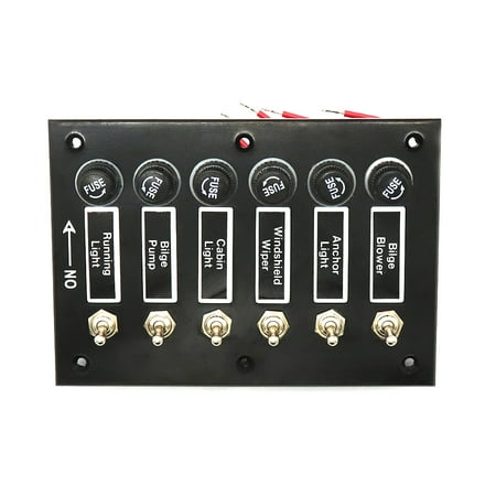 Gang Fuse Panel - 3/6P Bakelite Toggle ON-OFF Panel with Fuses Bakelite Toggle 12V Switch Panel with Fuses