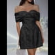 thumbnail image 4 of Vestidos de Cóctel Cortos de Satén para Adolescentes, con Hombros Descubiertos, para el Regreso A Casa y para Fiestas 2025. Negro L, 4 of 8