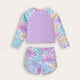 thumbnail image 4 of Odeerbi 4-8 Años Niñas Manga Larga Trajes de Baño Antisarpullidos Playa de Verano Dos Piezas Entrenamiento Atlético Traje de Baño Hawaiano Traje de Baño de Surf Bañador Conjunto, 4 of 7