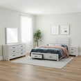 thumbnail image 5 of Sili 4pc Queen Storage Bedroom Set- Coastal White and Bronze, 5 of 6