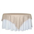 BalsaCircle 90" x 90" Beige Metallic Crinkled Taffeta Square Table ...