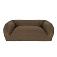 thumbnail image 2 of Carolina Pet 019420 Microfiber Quilted Poly Fill Bolster Bed - Chocolate, Large, 2 of 2