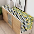 thumbnail image 4 of Lemon Check Table Runner - 108 Inch Long, Kitchen Dining Table Runner Dresser Scarves, Black Plaid Eucalyptus Farm Country Flower Farmhouse Decor for Coffee Tables Wedding Party Banquet, 4 of 8