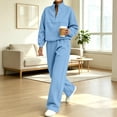 thumbnail image 2 of successthop Sweatsuits for Women with Zipper 2 Piece Long Sleeve Sweatshirt Fleece Sweatpant Solid Tracksuit with Pocket, 2 of 6