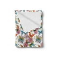 thumbnail image 2 of Butterfly Soft Flannel Fleece Throw Blanket, Flying Butterflies with Floral Elements Vivid Color Palette Wildflowers Retro, Cozy Plush for Indoor and Outdoor Use, 50" x 70", Multicolor, by Ambesonne, 2 of 5