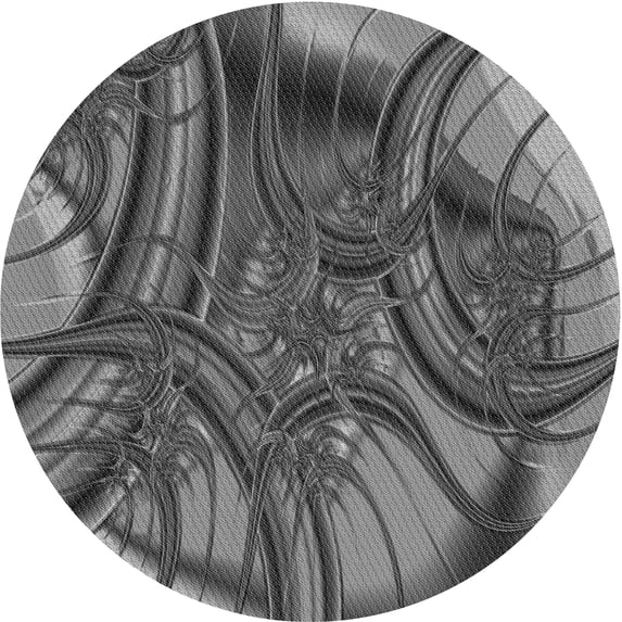 Ahgly Company Machine Washable Indoor Round Transitional Gunmetal Gray Area Rugs, 3' Round