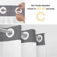 thumbnail image 2 of No Hook Grey Pure Color Shower Curtain with Snap in Liner Set, Aesthetics Contemporary Luxury Waterproof Fabric Bathroom Curtains with See Through Top Window, Hotel Style Modern 60 x 72 Inch, 2 of 9